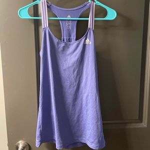 Adidas purple racerback athletic work out tank top